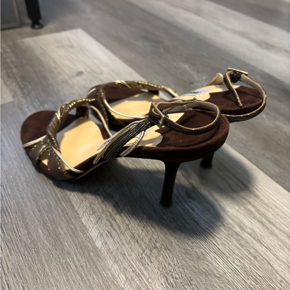 Jimmy Choo Elegant Brown Strappy Heels - Picture 3 of 6